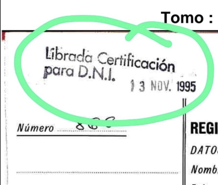 Anotación de certificación para DNI en registro civil consular