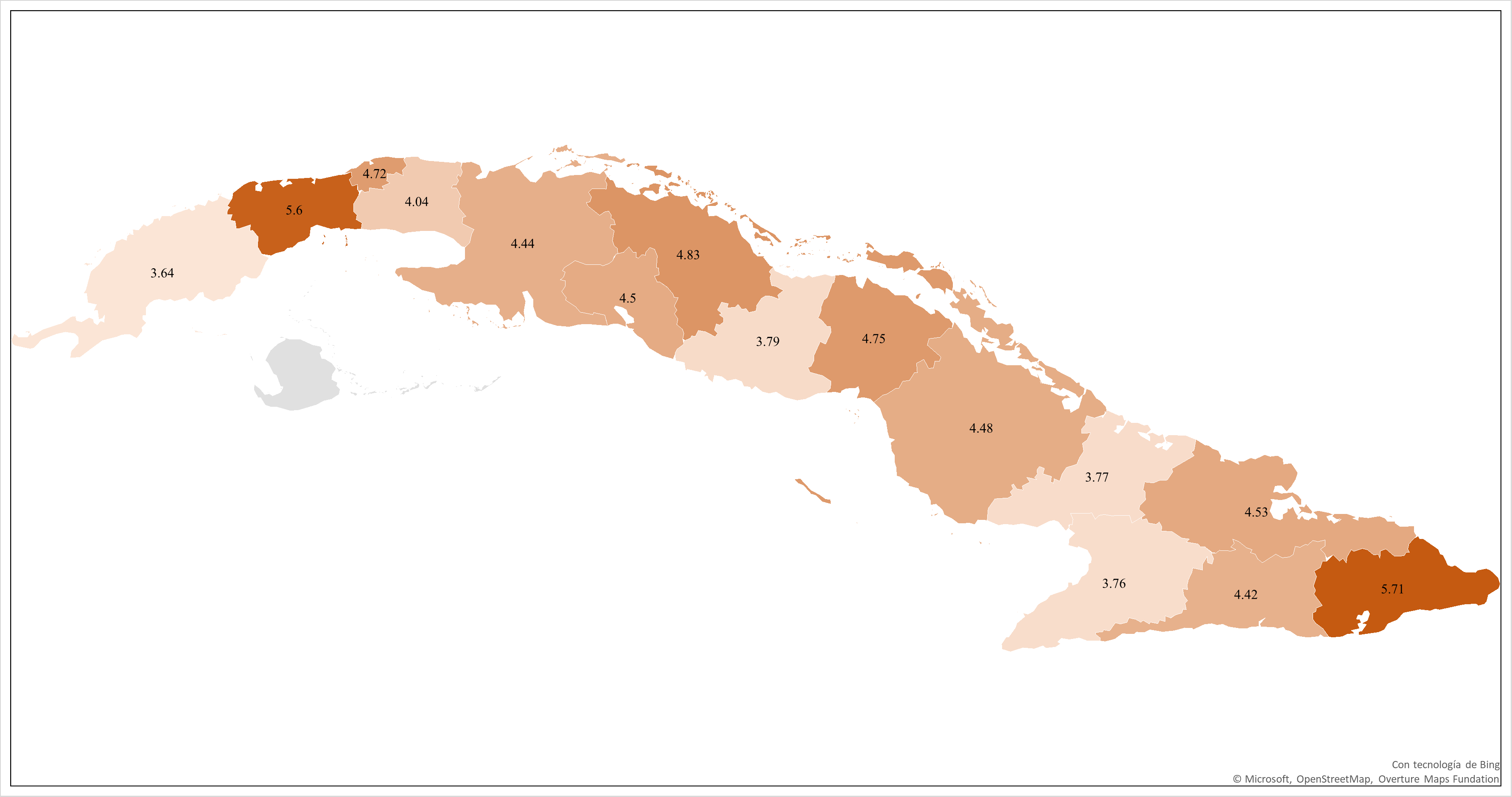 Niveles de estabilidad alimentaria por provincia en 2023.