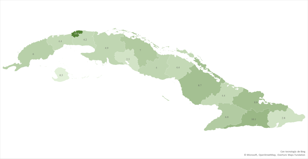 Ocupación informal por provincias (en porcentaje del total de la ocupación informal).